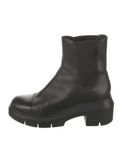 Pre-owned Stuart Weitzman Leather Chelsea Boots In Black