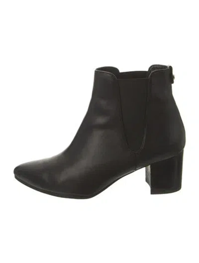 Pre-owned Stuart Weitzman Leather Chelsea Boots In Black