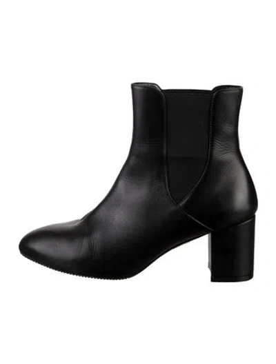 Pre-owned Stuart Weitzman Leather Chelsea Boots In Black