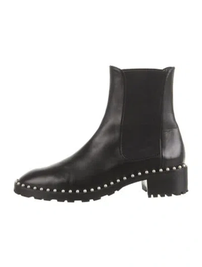 Pre-owned Stuart Weitzman Leather Chelsea Boots In Black