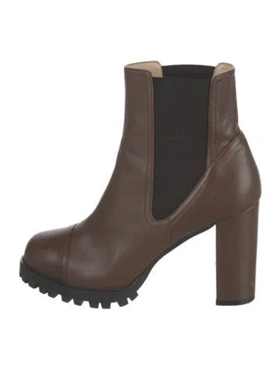 Pre-owned Stuart Weitzman Leather Chelsea Boots In Black