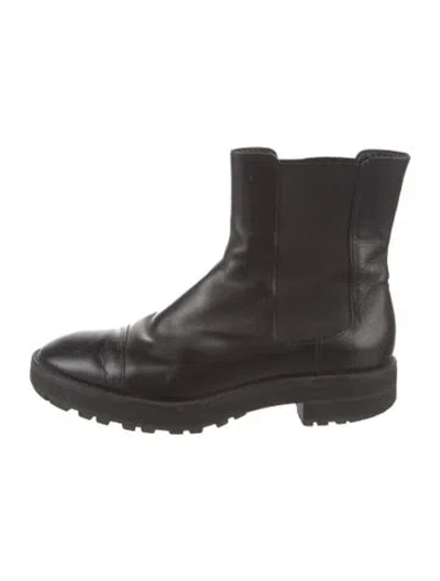Pre-owned Stuart Weitzman Leather Chelsea Boots In Black