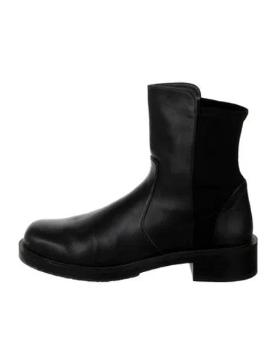 Pre-owned Stuart Weitzman Leather Chelsea Boots In Black