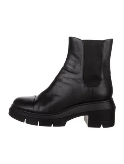 Pre-owned Stuart Weitzman Leather Chelsea Boots In Black