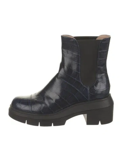 Pre-owned Stuart Weitzman Leather Chelsea Boots In Blue