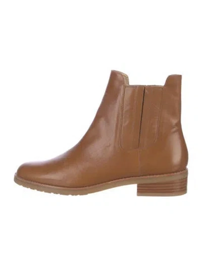Pre-owned Stuart Weitzman Leather Chelsea Boots In Brown