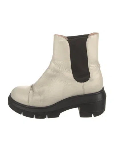 Pre-owned Stuart Weitzman Leather Chelsea Boots In Neutral