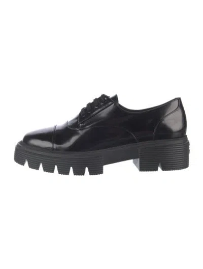 Pre-owned Stuart Weitzman Leather Chunky Sneakers In Black
