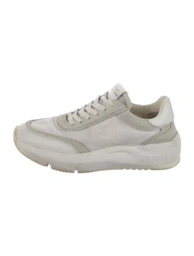 Pre-owned Stuart Weitzman Leather Chunky Sneakers In White