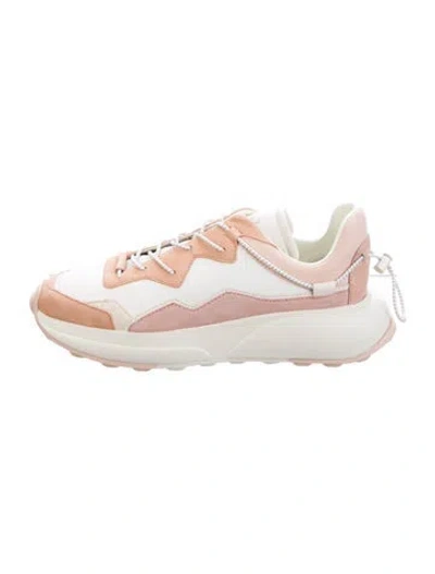 Pre-owned Stuart Weitzman Leather Chunky Sneakers In White