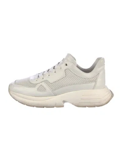 Pre-owned Stuart Weitzman Leather Chunky Sneakers In White