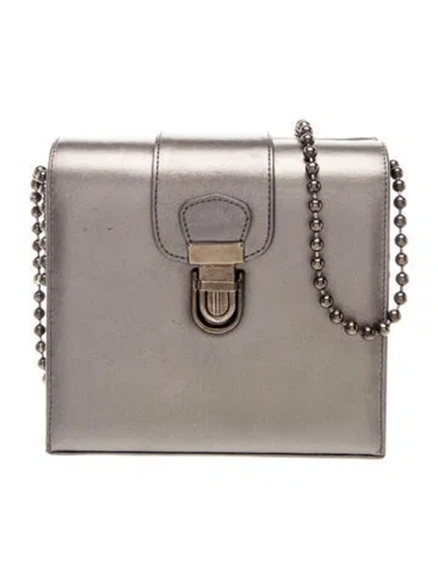 Pre-owned Stuart Weitzman Leather Clutch In Grey