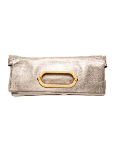 Pre-owned Stuart Weitzman Leather Clutch In Neutrals