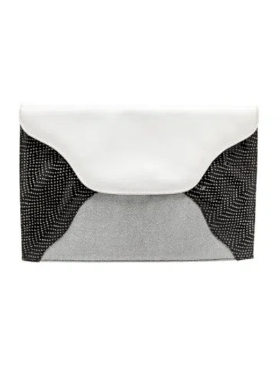 Pre-owned Stuart Weitzman Leather Clutch Vintage In White