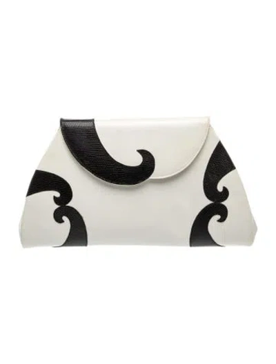 Pre-owned Stuart Weitzman Leather Clutch In White