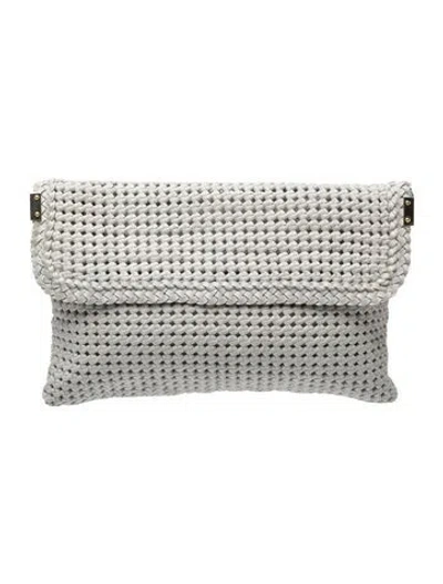 Pre-owned Stuart Weitzman Leather Clutch In White