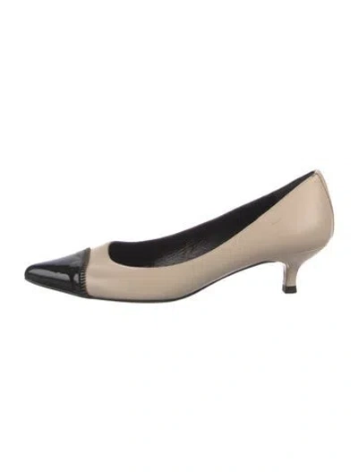 Pre-owned Stuart Weitzman Leather Colorblock Pattern Ballet Flats In Neutral