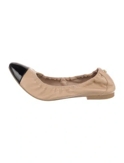 Pre-owned Stuart Weitzman Leather Colorblock Pattern Ballet Flats In Neutral