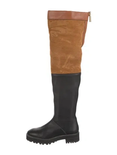 Pre-owned Stuart Weitzman Leather Colorblock Pattern Boots In Multi