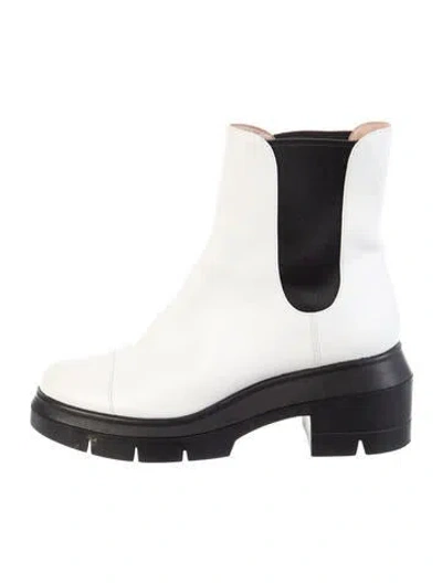 Pre-owned Stuart Weitzman Leather Colorblock Pattern Chelsea Boots In Multi