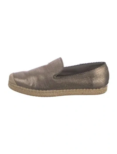 Pre-owned Stuart Weitzman Leather Colorblock Pattern Espadrilles In Neutral