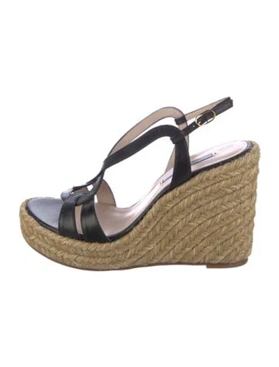 Pre-owned Stuart Weitzman Leather Colorblock Pattern Espadrilles In Pink