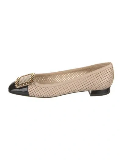 Pre-owned Stuart Weitzman Leather Colorblock Pattern Flats