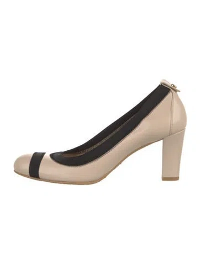 Pre-owned Stuart Weitzman Leather Colorblock Pattern Pumps In Neutral