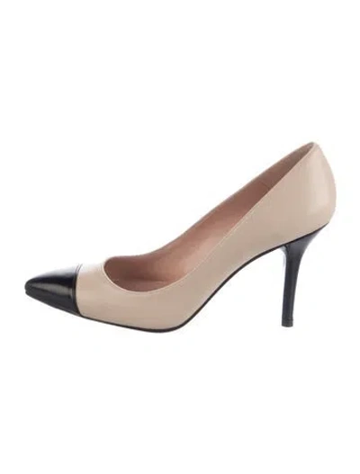 Pre-owned Stuart Weitzman Leather Colorblock Pattern Pumps In Neutral