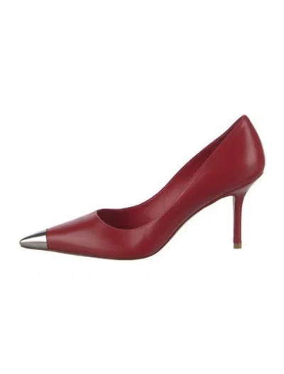 Pre-owned Stuart Weitzman Leather Colorblock Pattern Pumps In Red