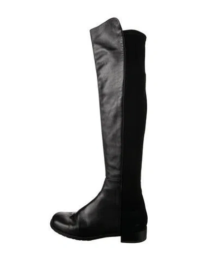 Pre-owned Stuart Weitzman Leather Colorblock Pattern Riding Boots In Multi