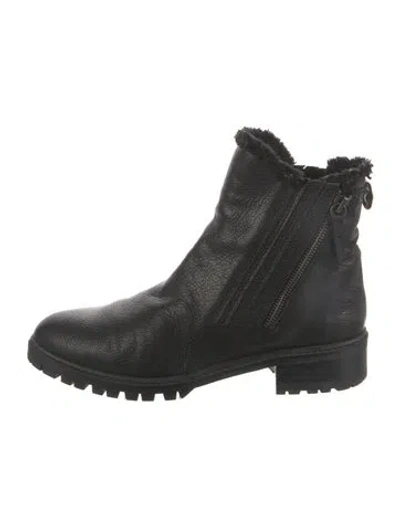 Pre-owned Stuart Weitzman Leather Combat Boots In Black