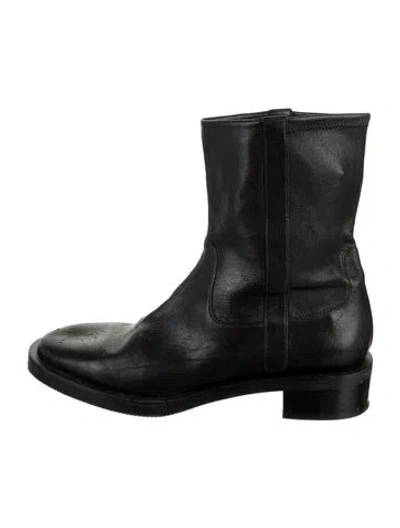 Pre-owned Stuart Weitzman Leather Combat Boots In Black