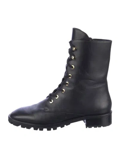 Pre-owned Stuart Weitzman Leather Combat Boots In Blue