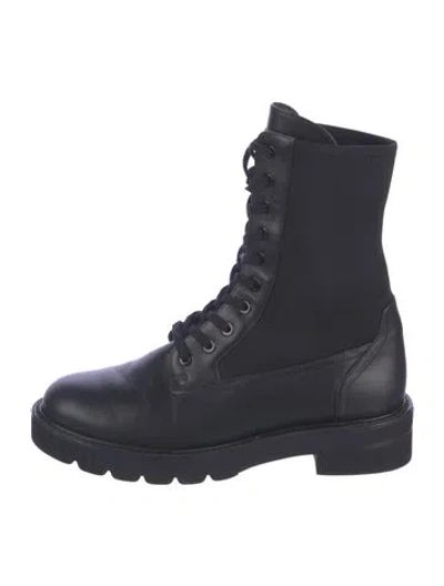 Pre-owned Stuart Weitzman Leather Combat Boots In Blue