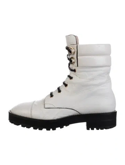 Pre-owned Stuart Weitzman Leather Combat Boots In Multi