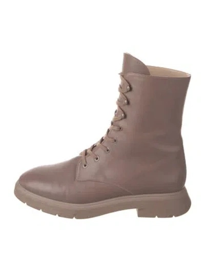 Pre-owned Stuart Weitzman Leather Combat Boots In Pink