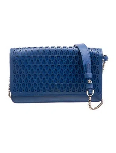 Pre-owned Stuart Weitzman Leather Crossbody Bag In Blue