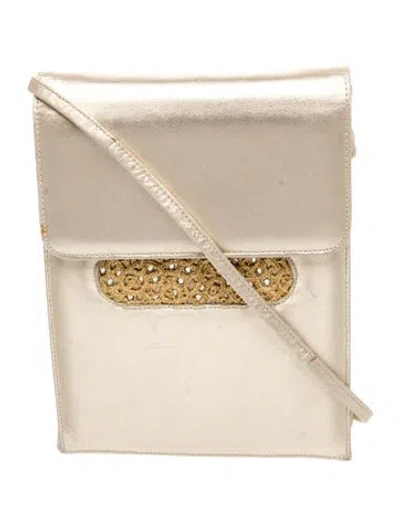 Pre-owned Stuart Weitzman Leather Crossbody Bag Vintage In Neutral