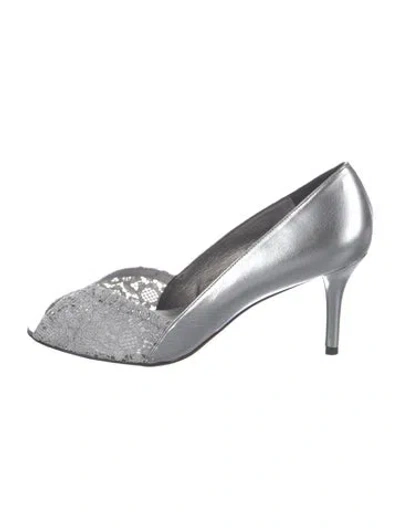 Pre-owned Stuart Weitzman Leather Crystal Embellishments Pumps