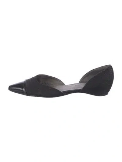 Pre-owned Stuart Weitzman Leather D'orsay Flats In Black