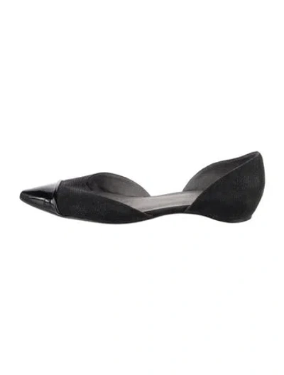 Pre-owned Stuart Weitzman Leather D'orsay Flats In Black