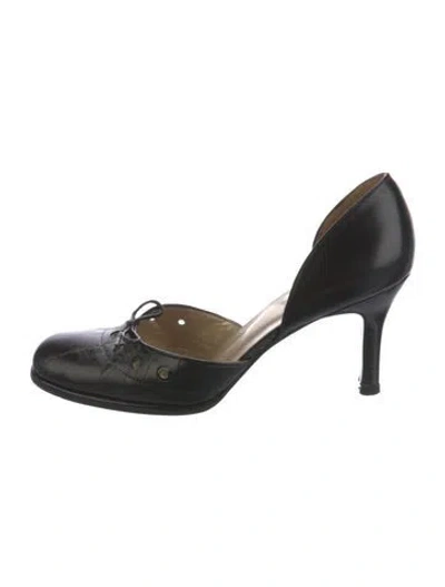 Pre-owned Stuart Weitzman Leather D'orsay Pumps In Black