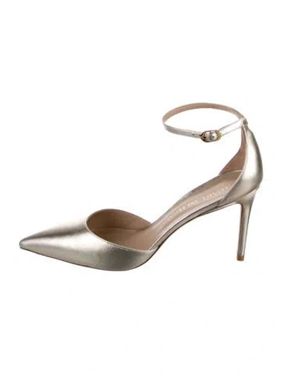 Pre-owned Stuart Weitzman Leather D'orsay Pumps In White