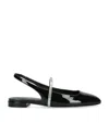 Stuart Weitzman Leather Embellished Stefanie Slingback Flats In Black