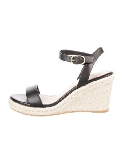 Pre-owned Stuart Weitzman Leather Espadrilles In Black