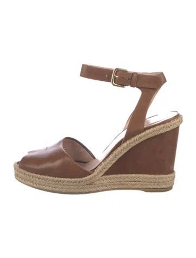 Pre-owned Stuart Weitzman Leather Espadrilles In Brown