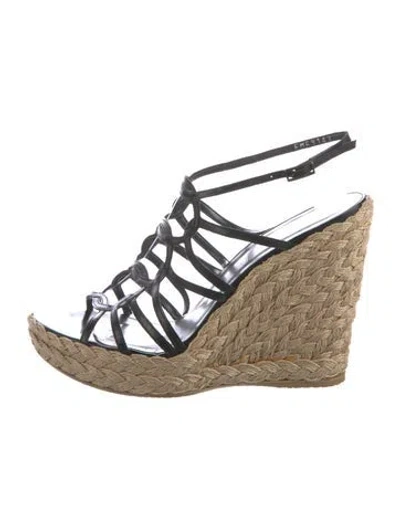 Pre-owned Stuart Weitzman Leather Espadrilles In Brown