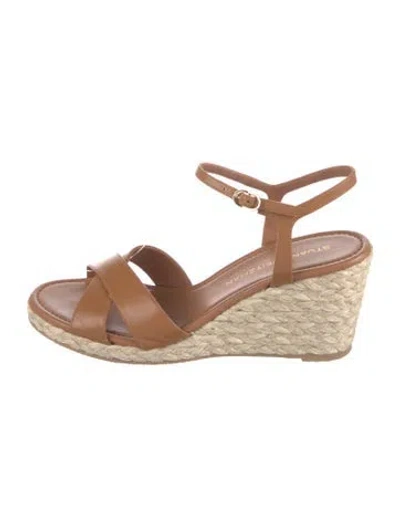 Pre-owned Stuart Weitzman Leather Espadrilles In Brown