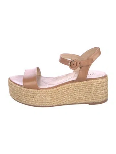 Pre-owned Stuart Weitzman Leather Espadrilles In Brown